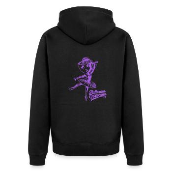 Ballerine Cappuccina - Violet - Veste à capuche bio Premium Unisexe - noir - Dos - Nico (187cm)