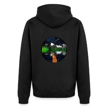Cosmic Lake Scene - Unisex Premium Organic Zip Hoodie - black - Back - Nico (187cm)