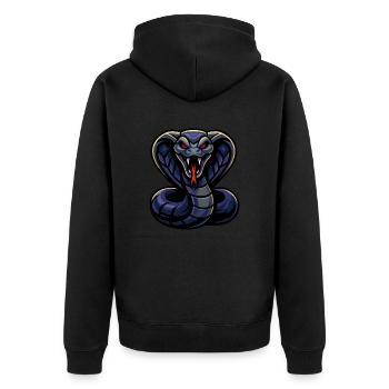 Cobra – Fureur ardente | Mascotte du zodiaque urbain - Veste à capuche bio Premium Unisexe - noir - Dos - Nico (187cm)