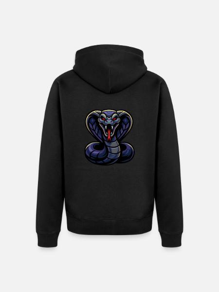 Cobra – Blaze Fury | Urbaani horoskooppimaskotti - Premium unisex luomu-huppari vetoketjulla - musta