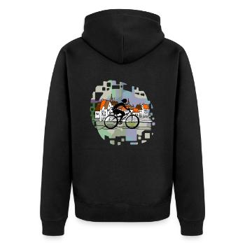 Cycliste - Veste à capuche bio Premium Unisexe - noir - Dos - Nico (187cm)