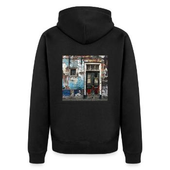 Lost Place Porte d’entrée n° 5 Quitter le délabré urbain - Veste à capuche bio Premium Unisexe - noir - Dos - Nico (187cm)