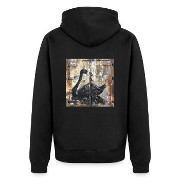 Graffiti Black Swan Rust Porte De Conteneur En Métal - Veste à capuche bio Premium Unisexe - noir - Dos - Nico (187cm)