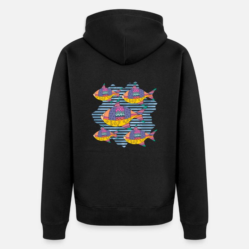 Poisson - Veste à capuche bio Premium Unisexe - noir