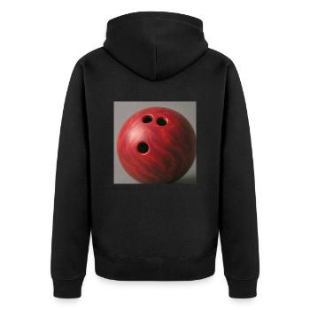 Sport - Bowling - Unisex Premium Bio Zip Hoodie - Schwarz - Hinten - Nico (187cm)