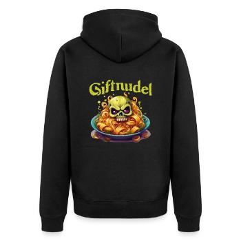 Giftnudel - Unisex Premium Bio Zip Hoodie - Schwarz - Hinten - Nico (187cm)