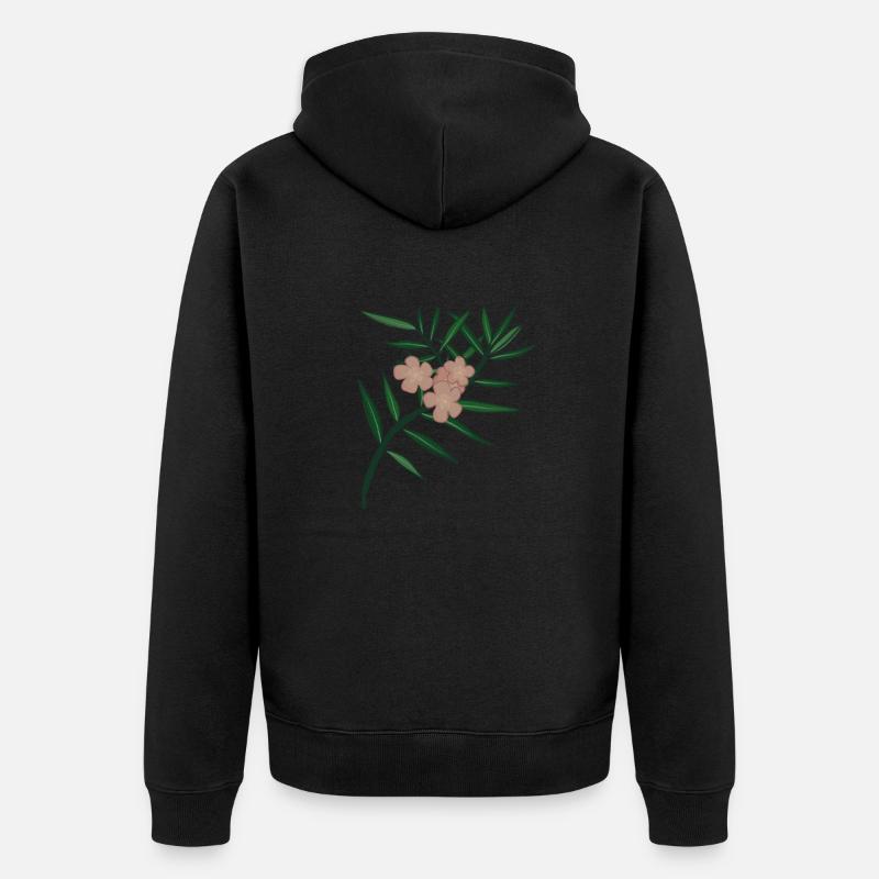 Branche de fleur de laurier-rose - Veste à capuche bio Premium Unisexe - noir