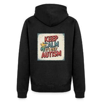 Autisme - Veste à capuche bio Premium Unisexe - noir - Dos - Nico (187cm)
