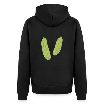 Courgettes rayées - Veste à capuche bio Premium Unisexe - noir - Dos - Nico (187cm)