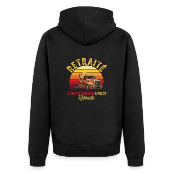 Retirement Gift for Truck Driver Dad - Unisex Premium Organic Zip Hoodie - black - Back - Nico (187cm)