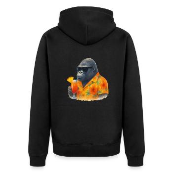 Gorilla Hawaii Comic - Unisex Premium Organic Zip Hoodie - black - Back - Nico (187cm)