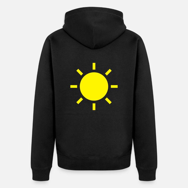 Symbole de temps - soleil - Veste à capuche bio Premium Unisexe - noir