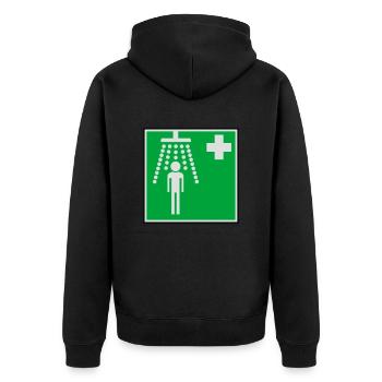 Clean Douche hôpital - Veste à capuche bio Premium Unisexe - noir - Dos - Nico (187cm)