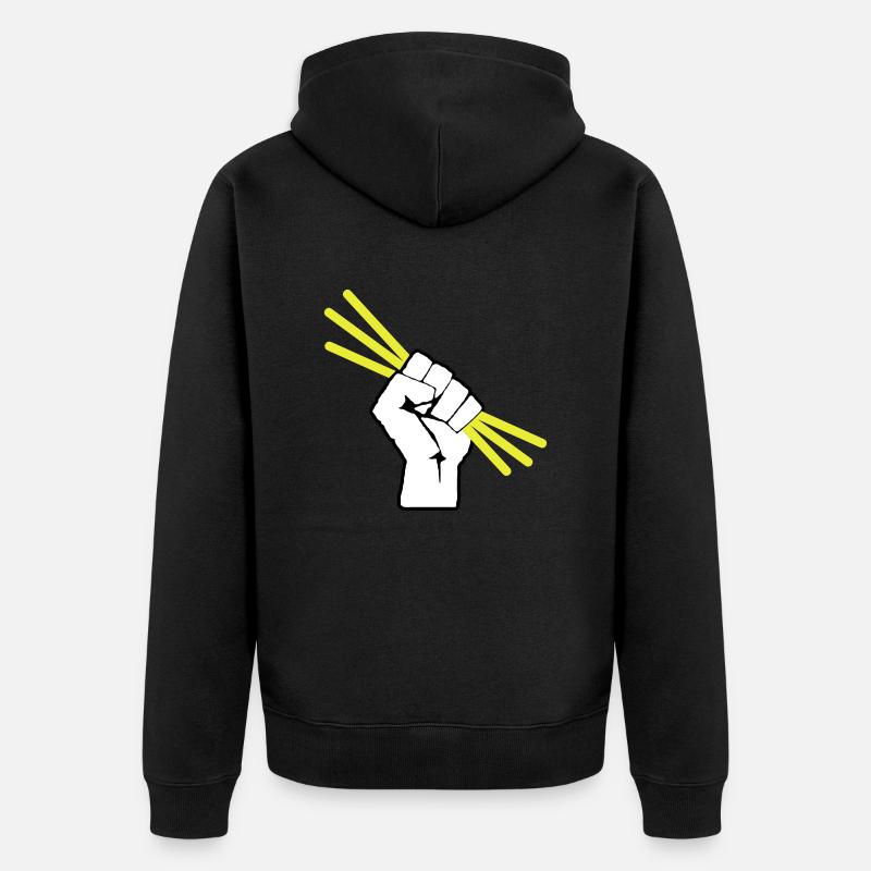 Leuchtstäbchen - Knicklicht - Faust - Unisex Premium Bio Zip Hoodie - Schwarz