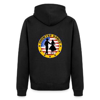 Country Dance - Unisex Premium Bio Zip Hoodie - Schwarz - Hinten - Nico (187cm)