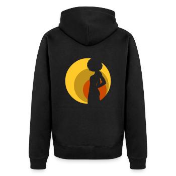 retro_afro_girl_01 - Veste à capuche bio Premium Unisexe - noir - Dos - Nico (187cm)