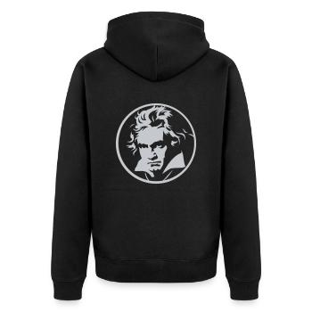 Roll Over Beethoven (négatif) - Veste à capuche bio Premium Unisexe - noir - Dos - Nico (187cm)