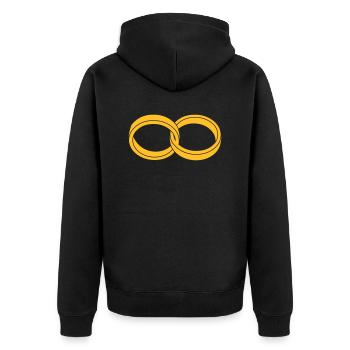 wedding rings - Veste à capuche bio Premium Unisexe - noir - Dos - Nico (187cm)