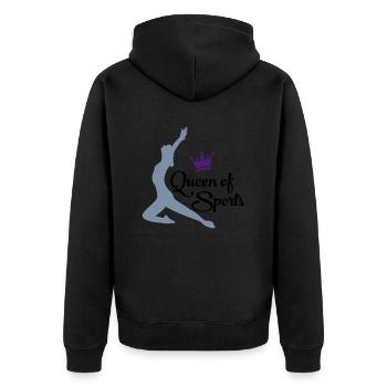 sports - Unisex Premium Organic Zip Hoodie - black - Back - Nico (187cm)