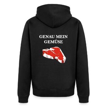 Genau mein Gemüse 3 - Unisex Premium Bio Zip Hoodie - Schwarz - Hinten - Nico (187cm)