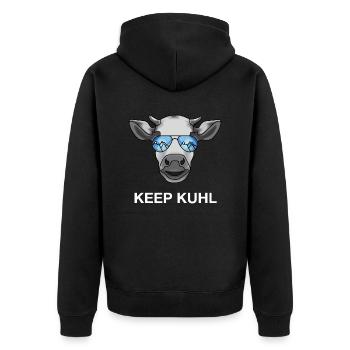 Keep Kuhl - Unisex Premium Bio Zip Hoodie - Schwarz - Hinten - Nico (187cm)