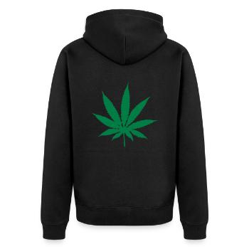 gras_1c - Unisex Premium Organic Zip Hoodie - black - Back - Nico (187cm)