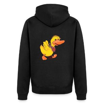 Lisa Schnattchen - Unisex Premium Organic Zip Hoodie - black - Back - Nico (187cm)