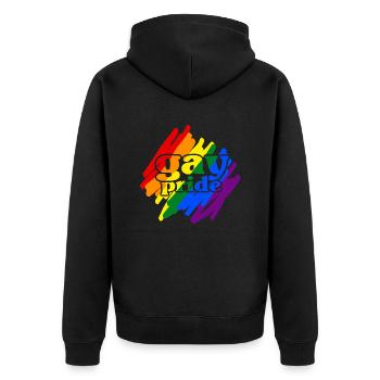 Gay__N006 - Veste à capuche bio Premium Unisexe - noir - Dos - Nico (187cm)