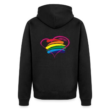 Pride - Unisex Premium Bio Zip Hoodie - Schwarz - Hinten - Nico (187cm)