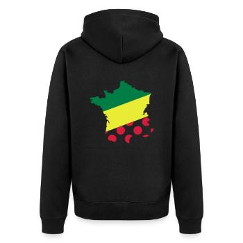 Tour de France - Unisex Premium Bio Zip Hoodie - Schwarz - Hinten - Nico (187cm)