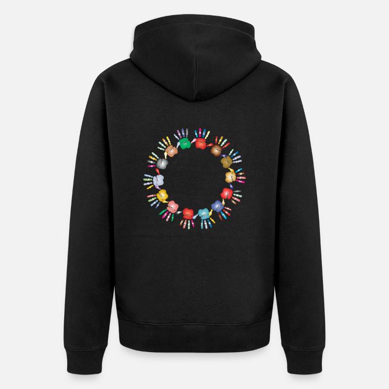 mains - Veste à capuche bio Premium Unisexe - noir