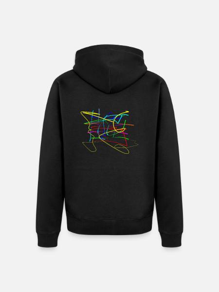 Buntes zum Quadrat - Unisex Premium Bio Zip Hoodie - Schwarz