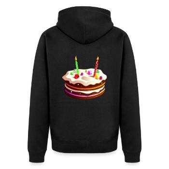 gâteau anniversaire - Veste à capuche bio Premium Unisexe - noir - Dos - Nico (187cm)