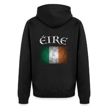 Eire Ireland Irish Flag Gift - Unisex Premium Organic Zip Hoodie - black - Back - Nico (187cm)