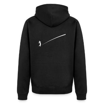 Golf Crossgolf Outdoor Sport Golfer Golfspieler - Unisex Premium Bio Zip Hoodie - Schwarz - Hinten - Nico (187cm)