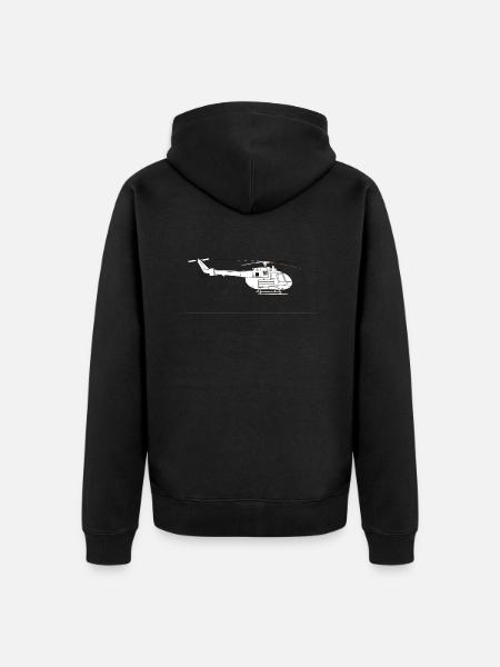 Bo105 Seite - Unisex Premium Bio Zip Hoodie - Schwarz