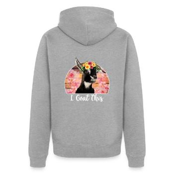 I Goat This - Unisex Premium Organic Zip Hoodie - heather grey - Back - Nico (187cm)