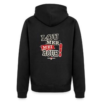 Lou mer mei Rouh! - Veste à capuche bio Premium Unisexe - noir - Dos - Nico (187cm)
