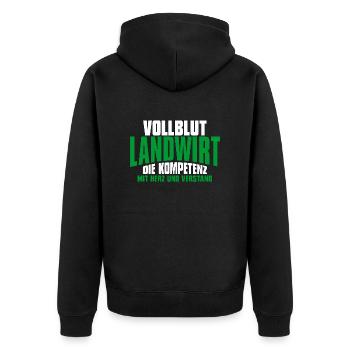 Landwirt Landwirte Bauer Geburtstag Geschenk - Unisex Premium Bio Zip Hoodie - Schwarz - Hinten - Nico (187cm)