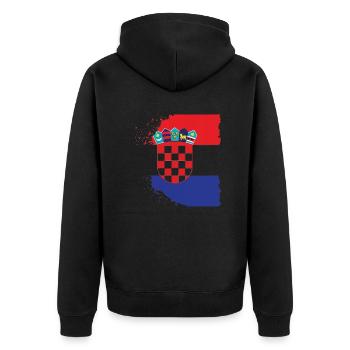 Croatie Croate Hrvatska Croatie Croates Croates Croates - Veste à capuche bio Premium Unisexe - noir - Dos - Nico (187cm)