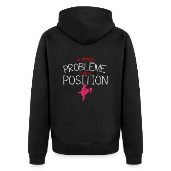 probleme position sexe couple amour humour citatio - Veste à capuche bio Premium Unisexe - noir - Dos - Nico (187cm)