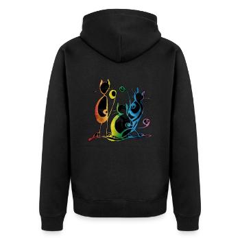 Famille de chat - Veste à capuche bio Premium Unisexe - noir - Dos - Nico (187cm)