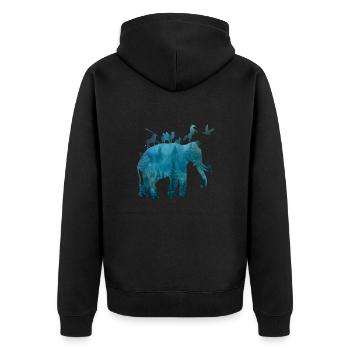 Arche mit Tieren - Unisex Premium Bio Zip Hoodie - Schwarz - Hinten - Nico (187cm)