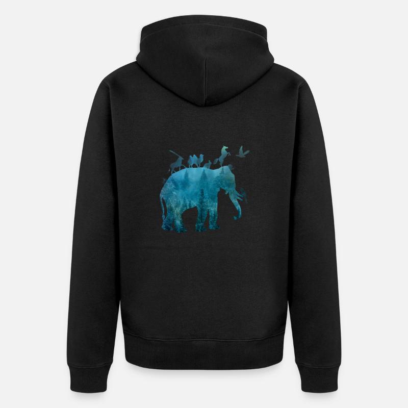 Arche avec des animaux - Veste à capuche bio Premium Unisexe - noir
