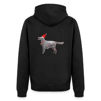Retriever à poil plat Noël - Veste à capuche bio Premium Unisexe - noir - Dos - Nico (187cm)
