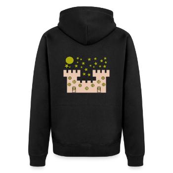 Castle - Unisex Premium Organic Zip Hoodie - black - Back - Nico (187cm)