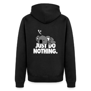 Just do nothing - Unisex Premium Organic Zip Hoodie - black - Back - Nico (187cm)