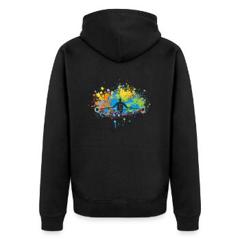 Taches de peinture Aviron - Veste à capuche bio Premium Unisexe - noir - Dos - Nico (187cm)