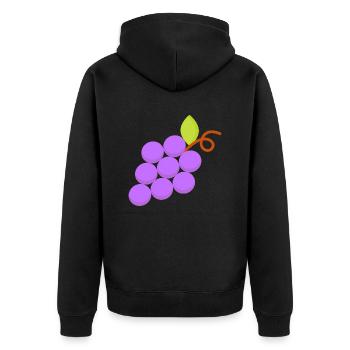 Traube - Unisex Premium Bio Zip Hoodie - Schwarz - Hinten - Nico (187cm)
