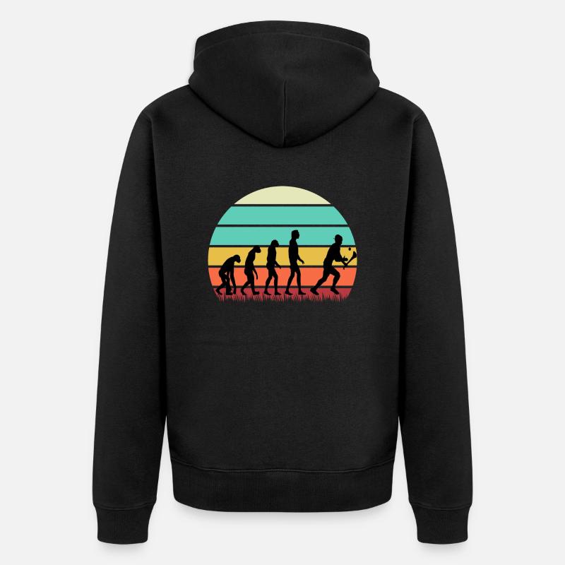 Die Evolution von Hurling - Unisex Premium Bio Zip Hoodie - Schwarz